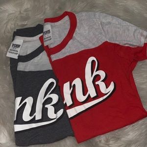 two pink t shirts